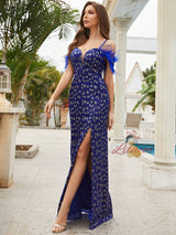Royal Blue Straps Prom Dress