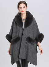 Loose Pocket Woolen Coat Cardigan Shawl