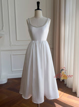 White Straps Beading Short Dress