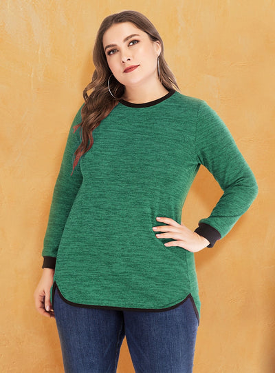 Loose Top Stitching Casual Long Sleeve T-shirt