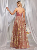 Sexy Pink Sling Long Prom Dress