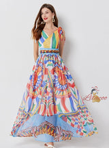 Sexy V-neck Bow Slim Waist Dress