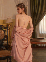 Sexy Backless Gathered Chest Pad Suspender Suit