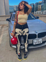 Sexy Embroidered Jeans Low Waist Pant