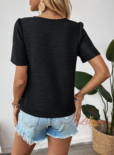 Casual Bow Tie T-shirt Top