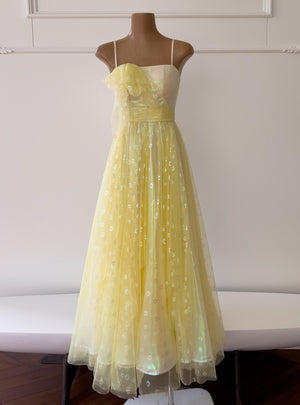 Long Gauze Tube Top Suspender Dress