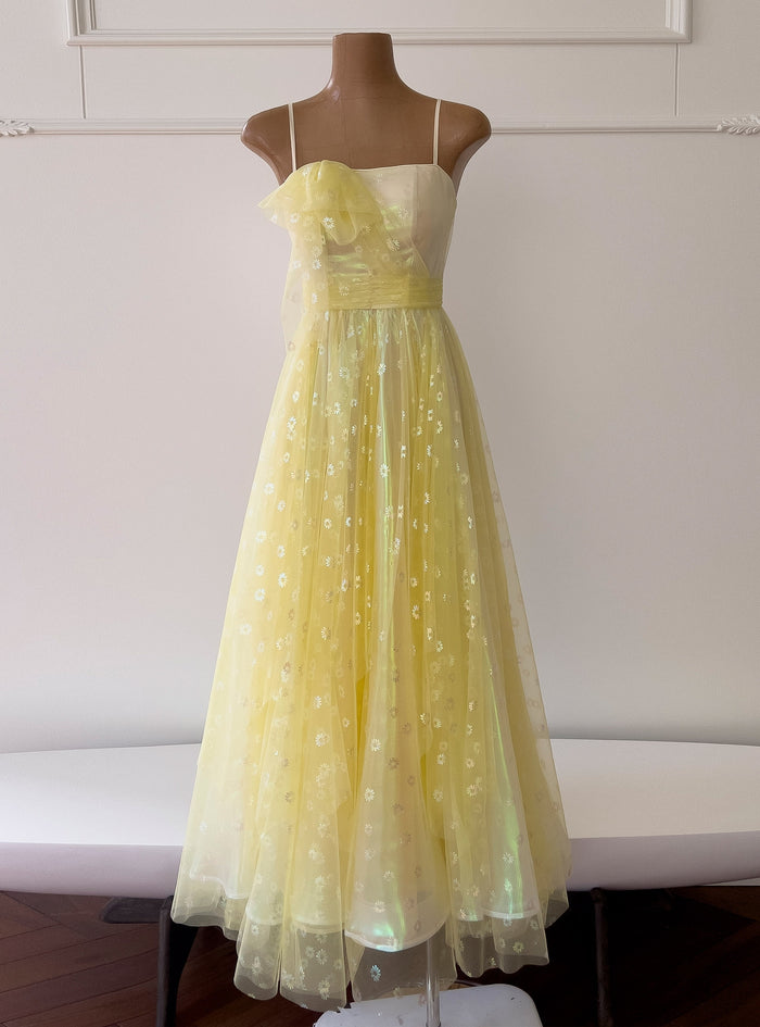 Long Gauze Tube Top Suspender Dress