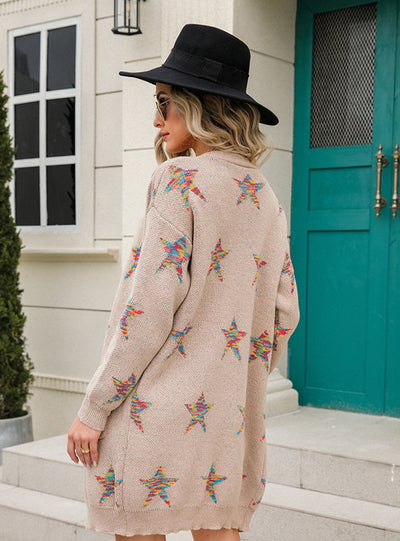 Cardigan Five-pointed Star Sweater Coat