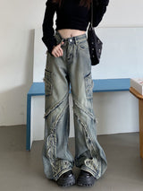 Spliced Raw-edge Pant Jeans