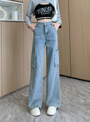 Retro High Waist Loose Wide Leg Jeans