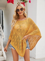 Loose Hollow Knitted Shawl Cover Up