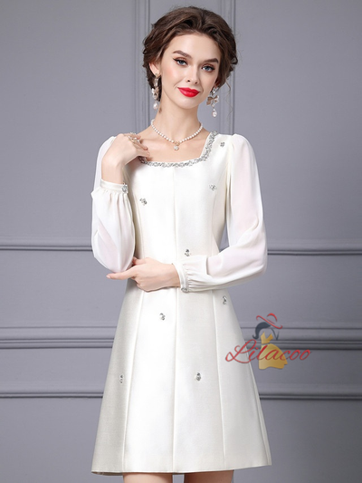 Black Satin Long Sleeve Mother Of The Bride Dress
