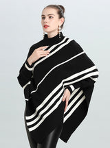 Irregular Striped Bat Sleeve Cloak