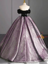 Black Velvet Tulle Ball Gown Prom Dress