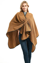 Split Shawl Buckle Leather Cloak
