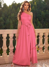 One Shoulder Split Party Long Dress