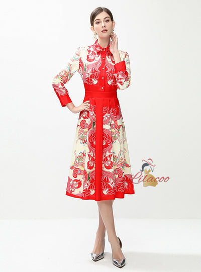 Palace Retro Printed Slim Dress