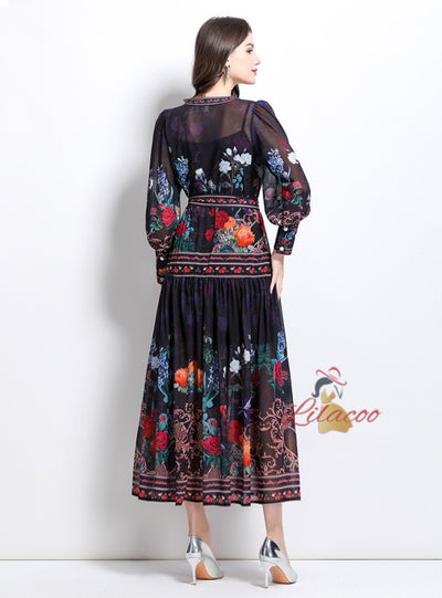 Palace Chiffon Printed Long Dress