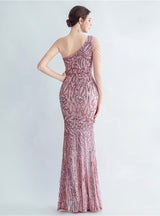 One Shoulder Sequins Party Dress