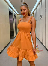 Summer Flounce Suspender Dress