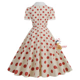50 Hepburn Retro Polka-dot Dress