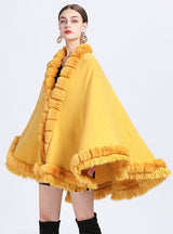 Fringe Plus Size Knit Cardigan Loose Cloak