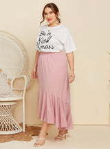 Short-sleeved Printed T-shirt Pleated Skirt Two-piece Suit
