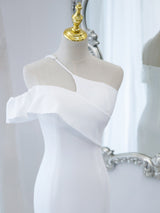 White Mermaid Straps Prom Dress