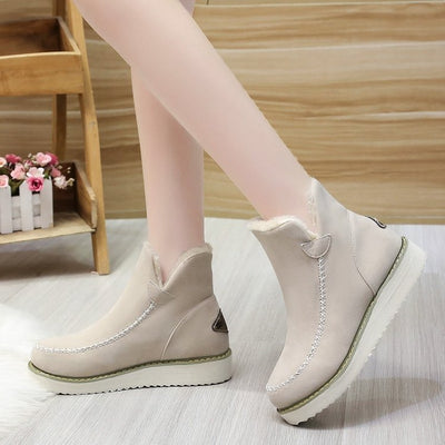 Solid Color Cotton Snow Boots