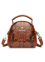 Round Bag Embossed Shoulder Slung Handbag