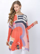 Musical Note Printed Long Sleeve Sweater