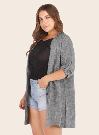 Fashion Single-breasted Loose Long-sleeved Coat