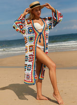 Colored Crocheted Beach Bikini Cover Up Dress