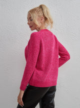 Solid Color Versatile Top Round Neck Sweater