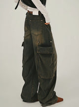 Retro Overalls Jeans Loose Pants