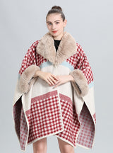 Loose Jacquard Knitted Cloak Shawl Woolen Coat