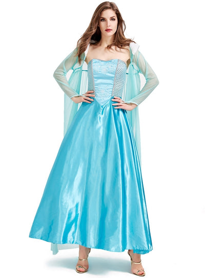 Fairy Tale Princess Light Blue Dress with Cloak