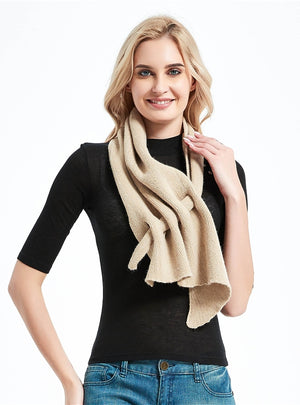 Knitted Solid Color Triangle Scarf