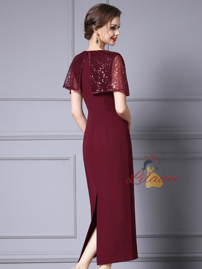 Black Sequins Mother Of The Bride Dress