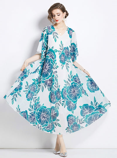 Printed Plus-size Loose Dress