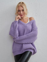 Sexy Loose Fashion Casual V-neck Sweater