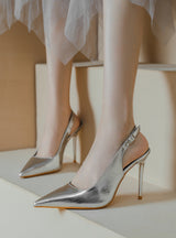 Thin-heeled Pointed Hollow High-heeled Sandals