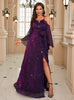V-neck Bright Silk Bat Sleeve Dress