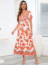Retro Printed Bohemian Beach Dress