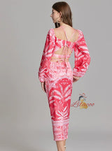 Sexy Backless Strap Top+Skirt Two-piece Suit