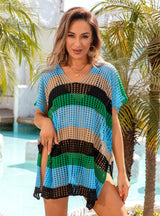 Loose Color Matching Bikini Cover Up
