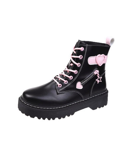 Thick-soled British Style Leather Martin Boots