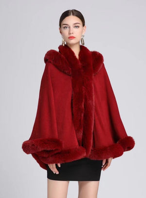 Hooded Shawl Cloak Large Size Loose Cloak Coat