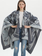 National Double-sided Fringed Split Shawl