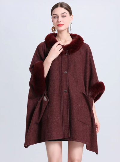 Loose Pocket Knit Cardigan Cloak Shawl
